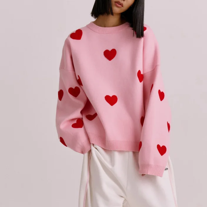 Love Heart Embroidery Women's Knitting Sweaters Sweet Chic Long Sleeved O-neck Pullovers 2023 New Female Casual Fashion Sweater
Love Heart Embroidery Women's Knitting Sweaters Sweet Chic Long Sleeved O-neck Pullovers 2023 New Female Casual Fashion Sweater