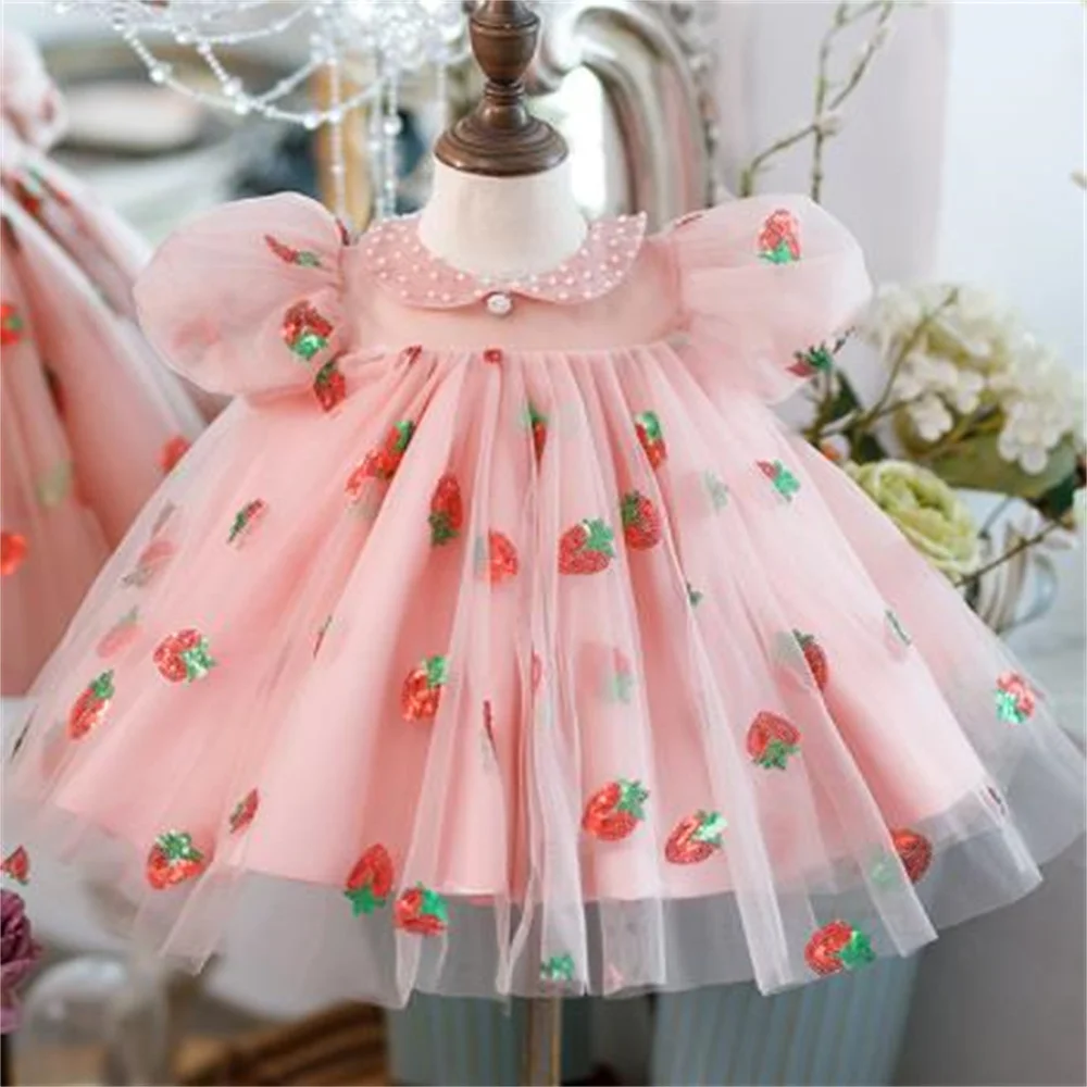 Girls princess baby birthday strawberry sequin mesh dress children's vestido de fiesta dress
Girls princess baby birthday strawberry sequin mesh dress children's vestido de fiesta dress