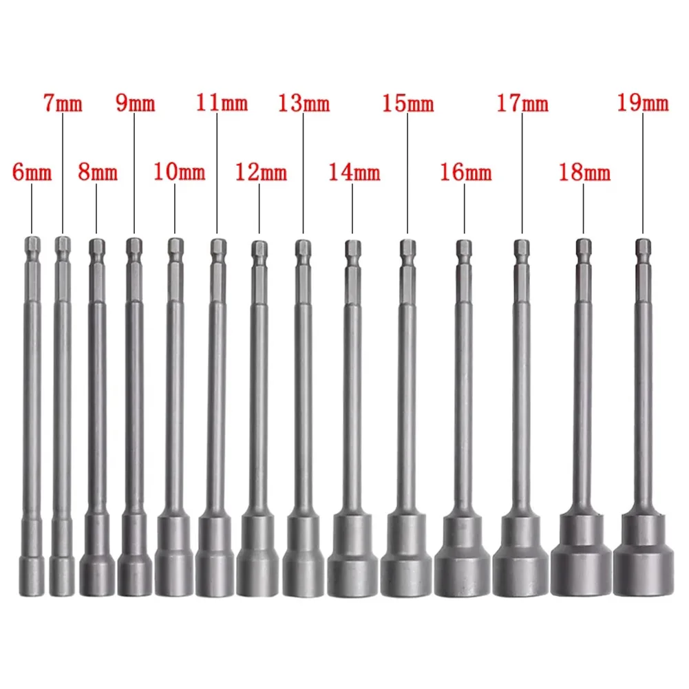 150mm 6mm-19mm Hexagon Nut Driver Drill Bit Socket Wrench Extension Sleeve Nozzles Adapter For Pneumatic Electric Screwdriver
150mm 6mm-19mm Hexagon Nut Driver Drill Bit Socket Wrench Extension Sleeve Nozzles Adapter For Pneumatic Electric Screwdriver