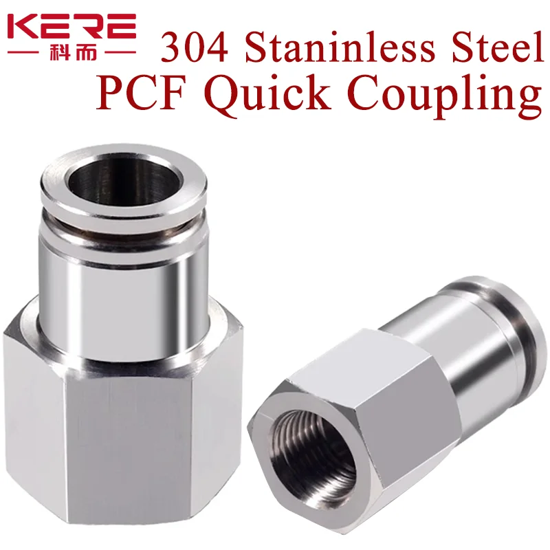 

10pcs PCF Pneumatic Quick Coupling 304 Stainless Steel 1/8 "1/4" 3/8 "1/2" BSP Internal Thread Air Hose 4 6 8 10 12mm