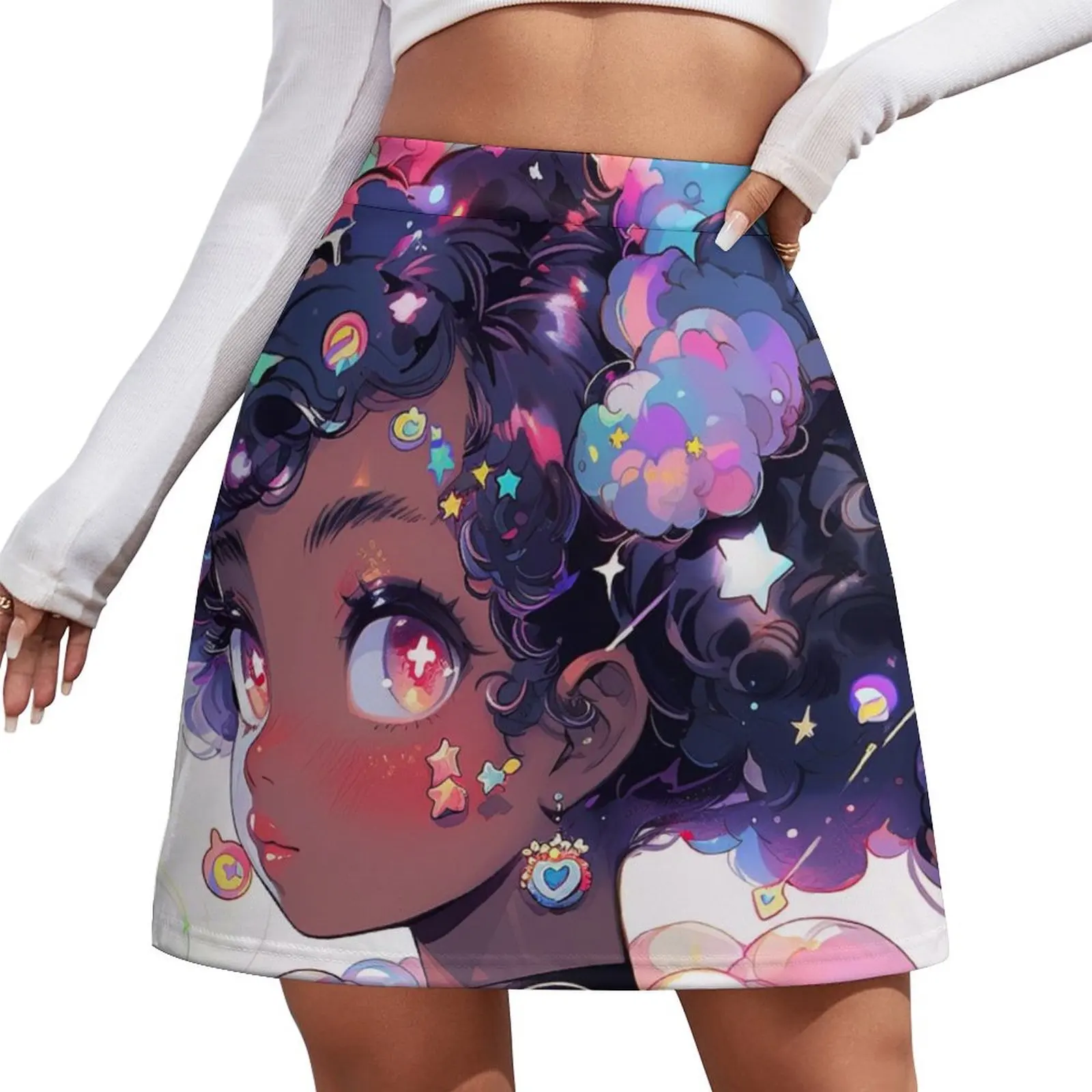 

Beautiful Curly Pigtails Anime Girl Mini Skirt women clothes Woman short skirt