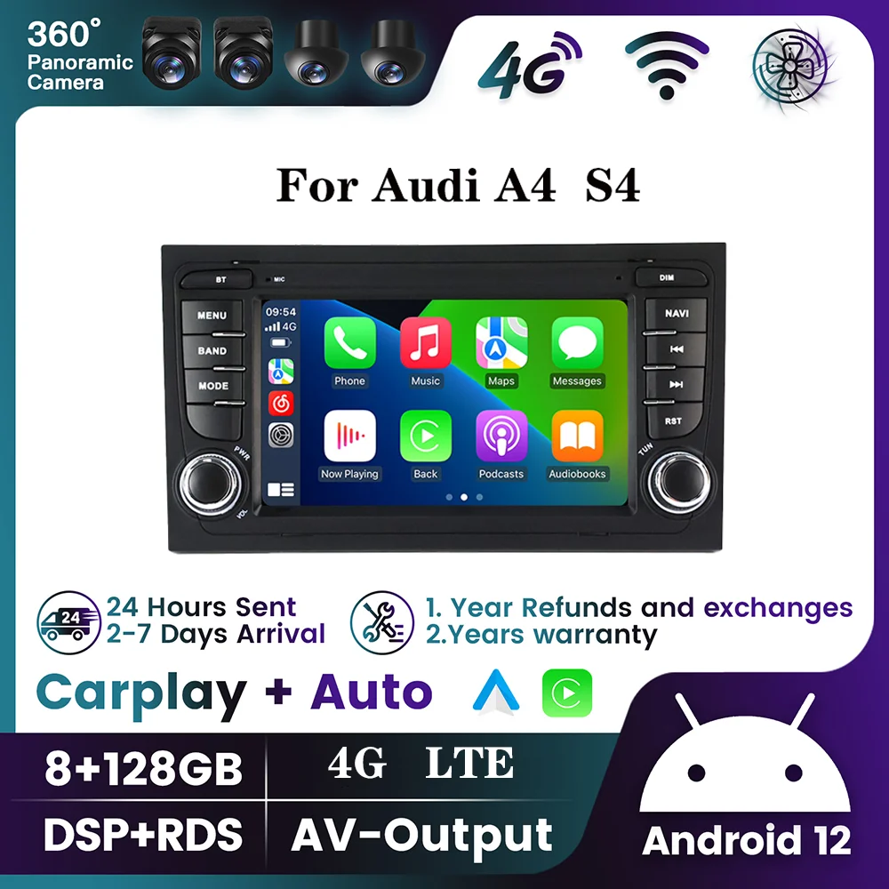 2 Din Android 12.0 Carplay DSP Car Radio for Audi A4 B6 B7 S4 RS4 SEAT GPS Multimedia DSP SWC Camera Canbus 4G LTE WIFI BT
2 Din Android 12.0 Carplay DSP Car Radio for Audi A4 B6 B7 S4 RS4 SEAT GPS Multimedia DSP SWC Camera Canbus 4G LTE WIFI BT