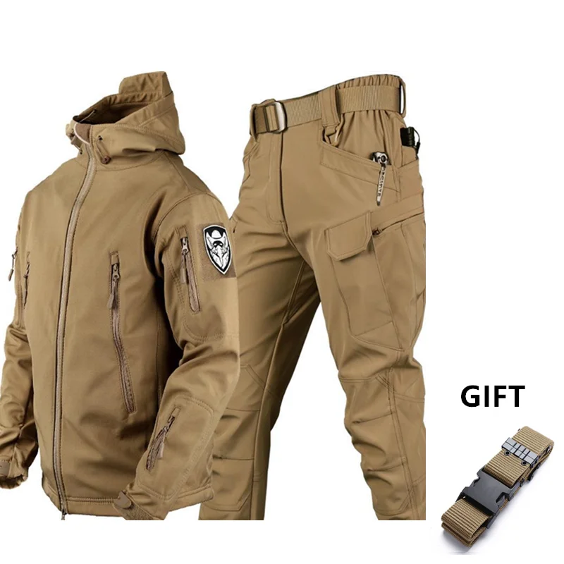 2023New Shark Skin Soft Shell Autumn and Winter Plush Thickened Mountaineering Tactics Training Breathable Windproof Charge Suit
2023New Shark Skin Soft Shell Autumn and Winter Plush Thickened Mountaineering Tactics Training Breathable Windproof Charge Suit