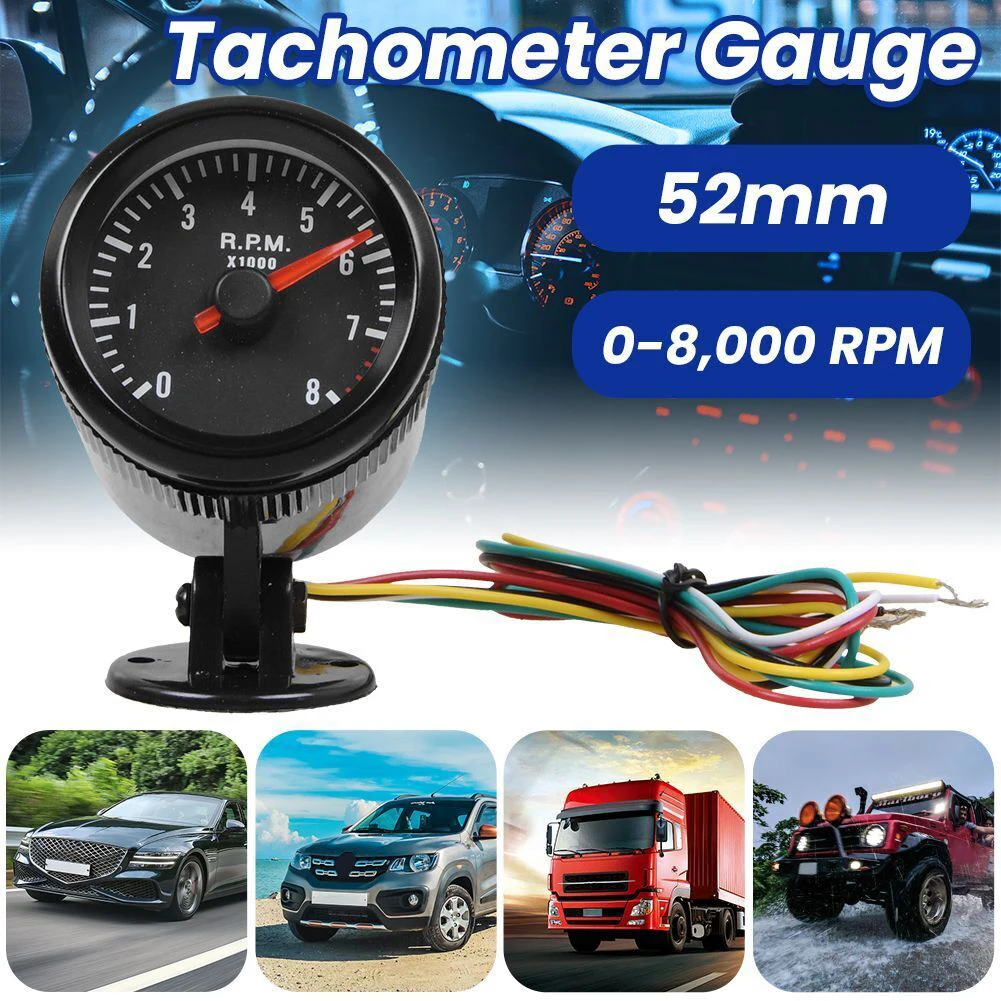 2" 52mm Universal Car Tachometer Gauge Meter Black White Light LED Car Tachometer 0-8000RPM Suitable For 1-8 Cylinders
2" 52mm Universal Car Tachometer Gauge Meter Black White Light LED Car Tachometer 0-8000RPM Suitable For 1-8 Cylinders