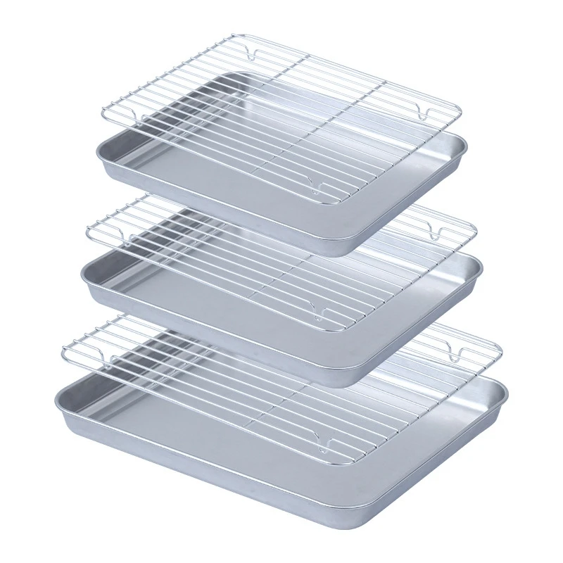 Barbecue Tray Grid Rack Draining And Preparation Tray, Baking Tray With Cooling Rack Set
Barbecue Tray Grid Rack Draining And Preparation Tray, Baking Tray With Cooling Rack Set