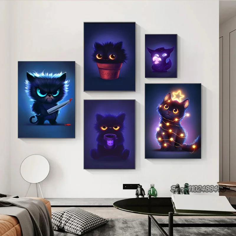 Cartoon Animals Cute Black Cat Prints Poster Canvas Painting Hd Modern Wall Art Pictures For Living Room Bedroom Home Decoration
Cartoon Animals Cute Black Cat Prints Poster Canvas Painting Hd Modern Wall Art Pictures For Living Room Bedroom Home Decoration