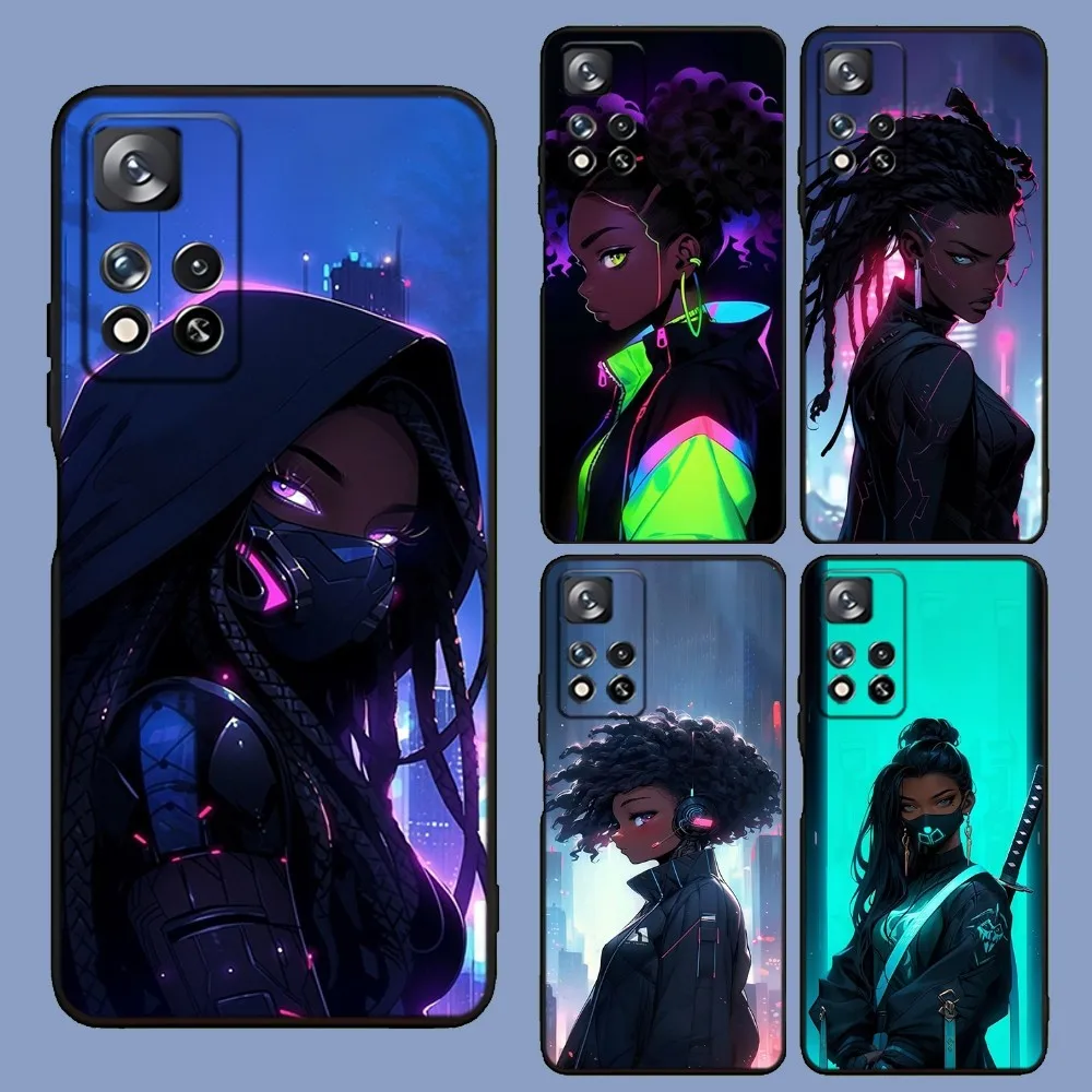 

Black Girl COOL Phone Case For Samsung Galaxy A13,A21s,A22,A31,A32,A52,A53,A71,A80,A91 Soft Black Cover