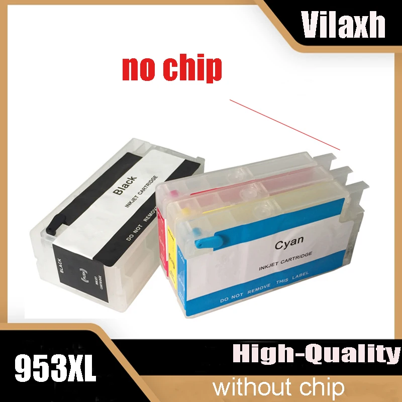 

Vilaxh Empty Refillable for HP953 953 XL Cartridge For HP Officejet Pro 8730 8740 8735 8702 8710 8720 8728 8715 7740 no chip