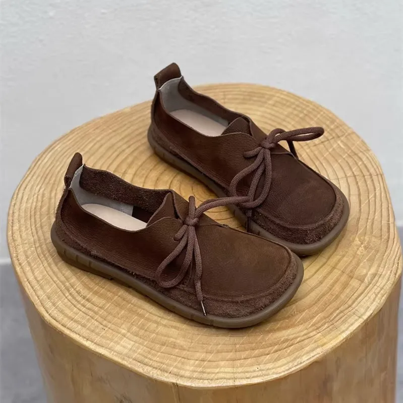 Retro Woman Shoes Casual Female Sneakers Round Toe Genuine Leather Flats All-Match Moccasins Dress Comfortable Summer Cross New
Retro Woman Shoes Casual Female Sneakers Round Toe Genuine Leather Flats All-Match Moccasins Dress Comfortable Summer Cross New