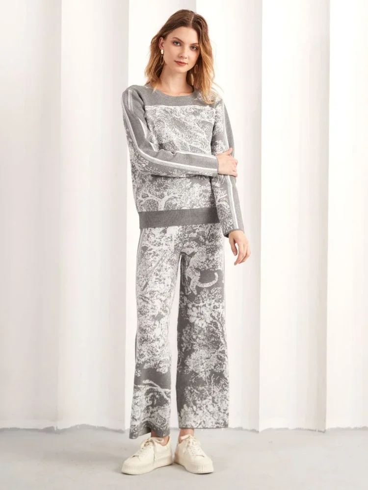 Two Piece Set Women Outfit 2023 Loose Tiger Print Round Neck Long Sleeved Casual Knit Splicing Pant Sets for Women 2 Pieces
Two Piece Set Women Outfit 2023 Loose Tiger Print Round Neck Long Sleeved Casual Knit Splicing Pant Sets for Women 2 Pieces