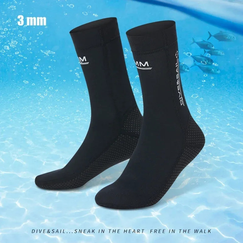 

Неопреновые зимние носки 3 мм для плавания, Сноркелинга, серфинга, рыбалки, подводного плавания, Sox, мягкая обувь с защитой от царапин, высокие теплые морские носки