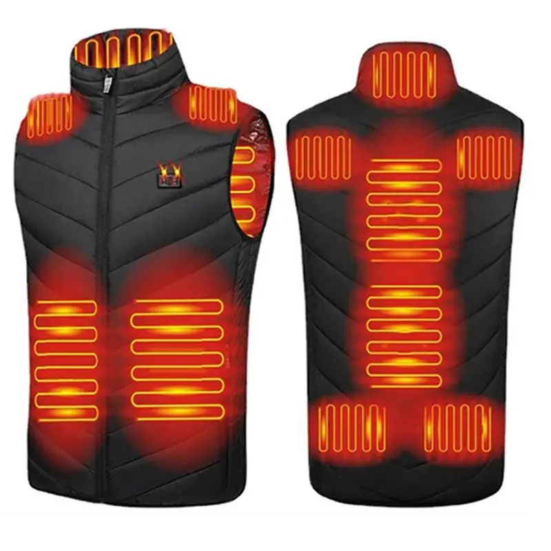 

Жилет с подогревом для мужчин и женщин, легкая зимняя теплая куртка с электроподогревом и USB разъемом, жилет с 11 зонами подогрева