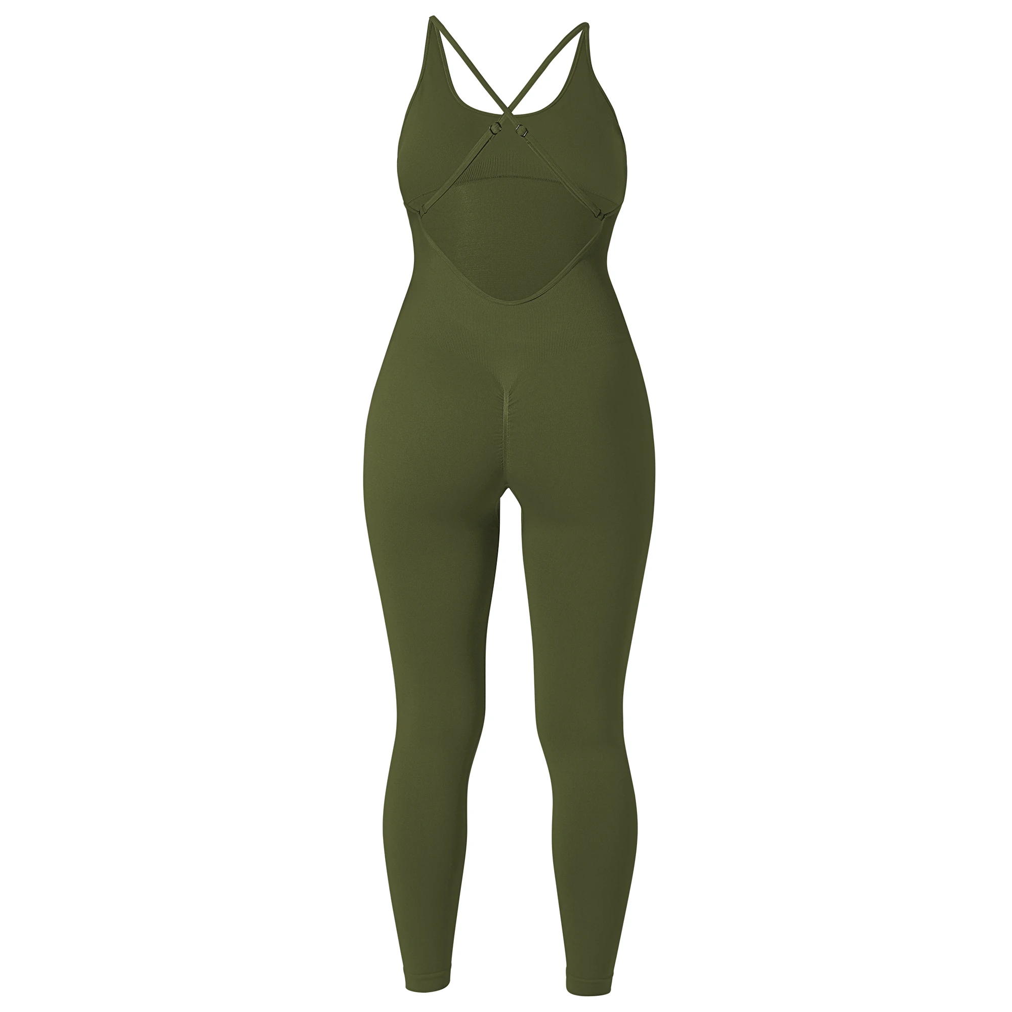 Women Strappy Backless One Piece Jumpsuits Tummy Control Shapewear Square Neck Padded Tracksuits Workout Rompers Jumpsuits Women Strappy Backless One Piece Jumpsuits Tummy Control Shapewear Square Neck Padded Tracksuits Workout Rompers Jumpsuits