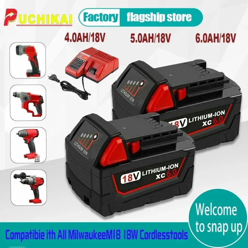 

Original 18V 4Ah/5Ah/6Ah 18650 lithium-ion battery suitable for Milwaukee M18 electric tools 48-11-1815 48-11850 48-11860 Z50