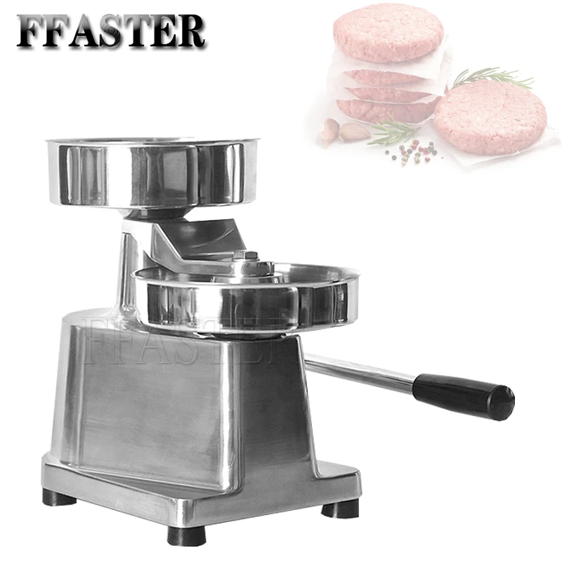 

Burger Patty 100-150mm Manual Hamburger Press Maker Burger Forming Machine Round Meat Shape Processor Kitchen Beef Pie Mold Tool