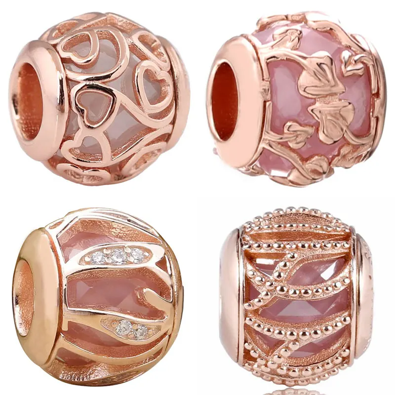 Rose Pink Decorative Leaves Hearts Filigree Intertwining Radiance Beads Fit Europe 925 Sterling Silver Charm Bracelet Jewelry
Rose Pink Decorative Leaves Hearts Filigree Intertwining Radiance Beads Fit Europe 925 Sterling Silver Charm Bracelet Jewelry