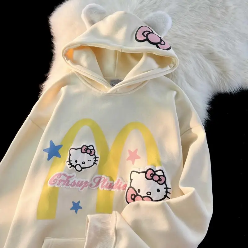 Sanrio Hellokitty Hoodie Kawaii Kitty Stars Hoodie Lady's Autumn/winter Plus Fleece Thickened Cute Couple Coat
Sanrio Hellokitty Hoodie Kawaii Kitty Stars Hoodie Lady's Autumn/winter Plus Fleece Thickened Cute Couple Coat