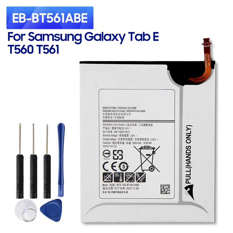 

NEW Replacement Battery EB-BT561ABE For Samsung GALAXY Tab E SM-T560 T560 T561 EB-BT561ABA Tablet Battery 5000mAh