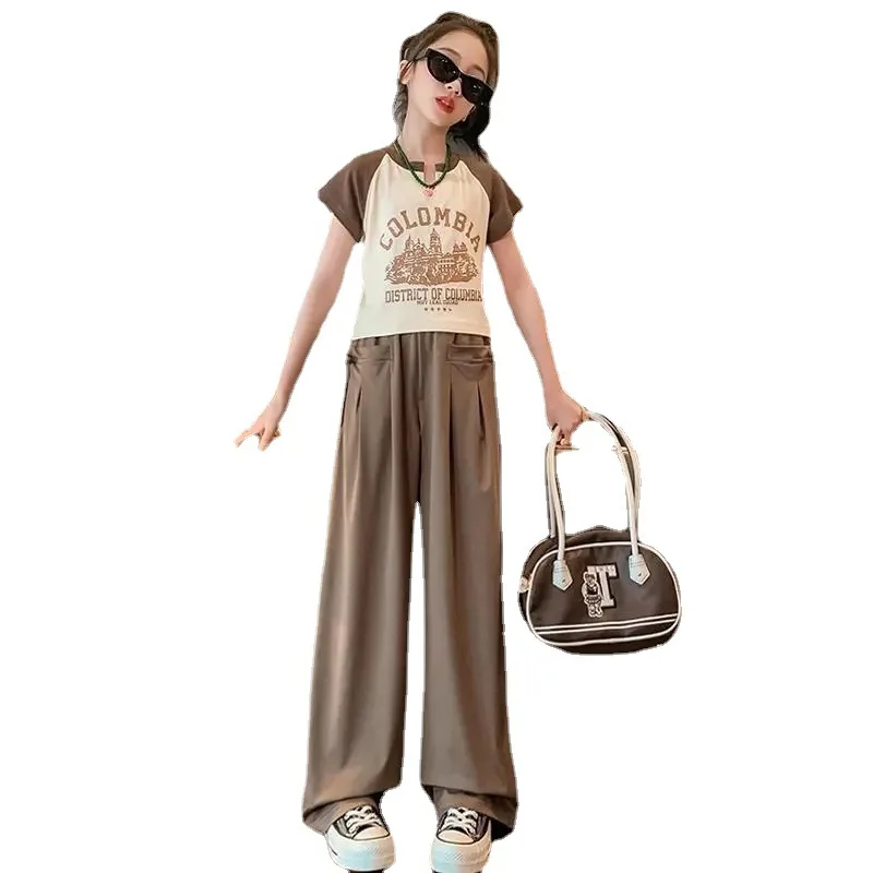 2023 summer Kids tracksuit Children set Girls Clothes crop top T-Shirt + wide leg long Pants Suit Teenager 5 6 7 10 11 12 year
2023 summer Kids tracksuit Children set Girls Clothes crop top T-Shirt + wide leg long Pants Suit Teenager 5 6 7 10 11 12 year