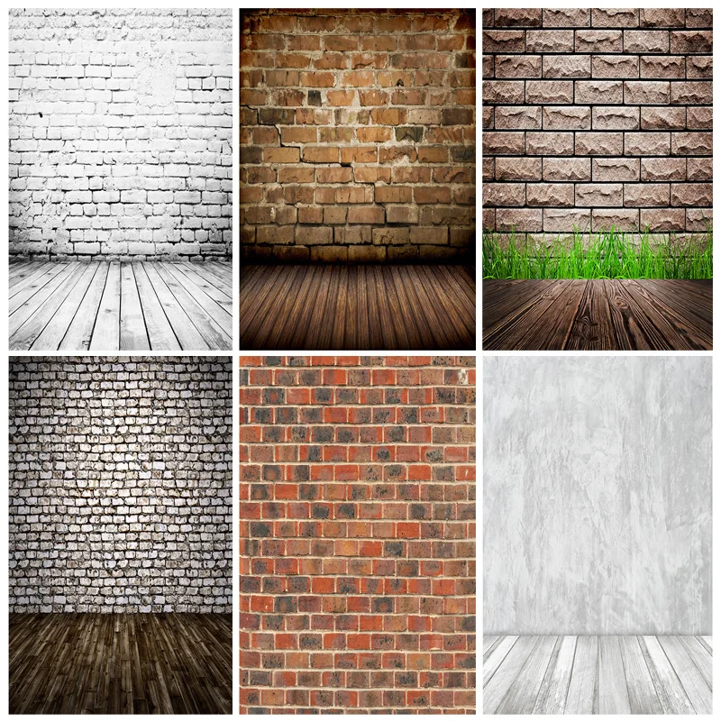 

Vinyl Custom Vintage Brick Wall Wooden Floor Photography Backdrops Graffiti Photo Background Studio Prop 17056 TW-11