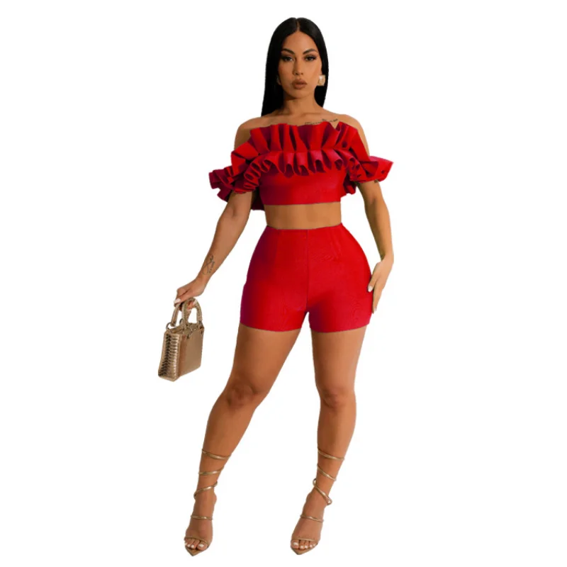 Summer Clothing for Women New Solid Fashion Ruffle Crop Top and Shorts Set Sexy Two Piece Set Women Outifits biker 2 piece set
Summer Clothing for Women New Solid Fashion Ruffle Crop Top and Shorts Set Sexy Two Piece Set Women Outifits biker 2 piece set