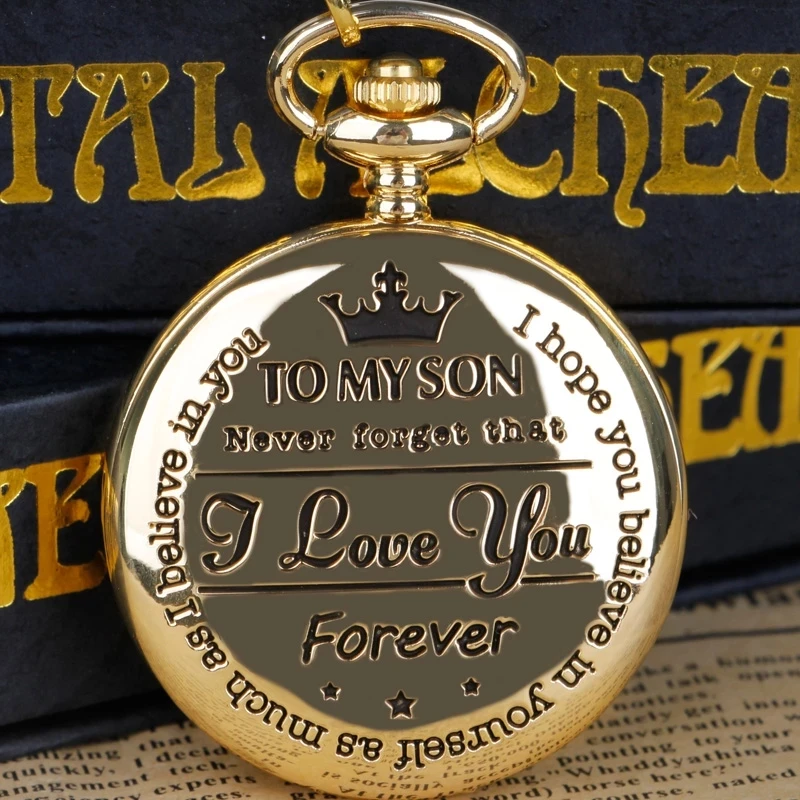 Personality Quartz Pocket Watch TO MY SON Roman Numerals Parent Gift to Child Necklace Pendant Souvenir
Personality Quartz Pocket Watch TO MY SON Roman Numerals Parent Gift to Child Necklace Pendant Souvenir