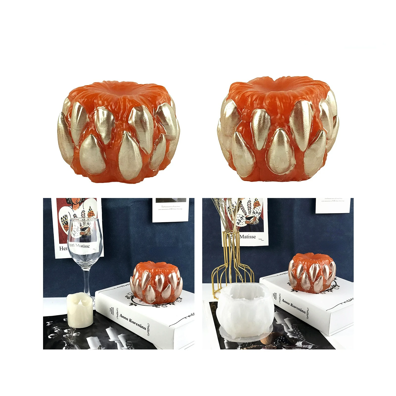 Stereoscopic Swallowed Melon Ornament Epoxy Resin Mold Plaster Ornament Scented Stereoscopic Pumpkin Candle Silicone Mold
Stereoscopic Swallowed Melon Ornament Epoxy Resin Mold Plaster Ornament Scented Stereoscopic Pumpkin Candle Silicone Mold