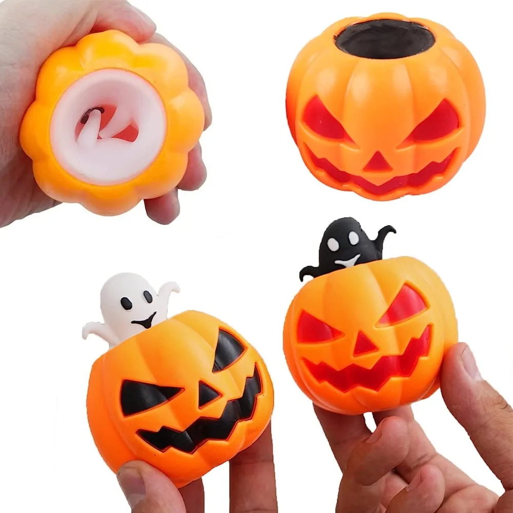 

1Pc Halloween Funny Pumpkin Head Squeeze Toys Kids Stress Reliever Sensory Fidget Toys Halloween Party Favors Toy for Children