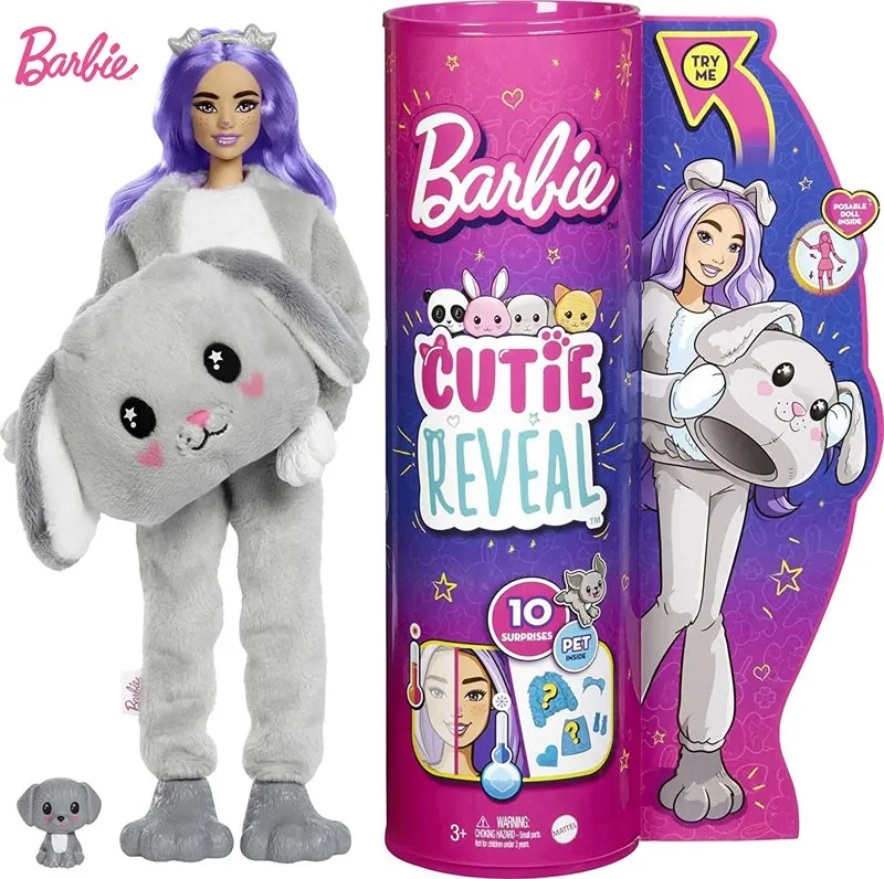 Barbie Puppy Cutie Reveal Dolls with Animal Plush Costume & 10 Surprises Including Mini Pet & Color Change, Gift for Kids HHG21
Barbie Puppy Cutie Reveal Dolls with Animal Plush Costume & 10 Surprises Including Mini Pet & Color Change, Gift for Kids HHG21