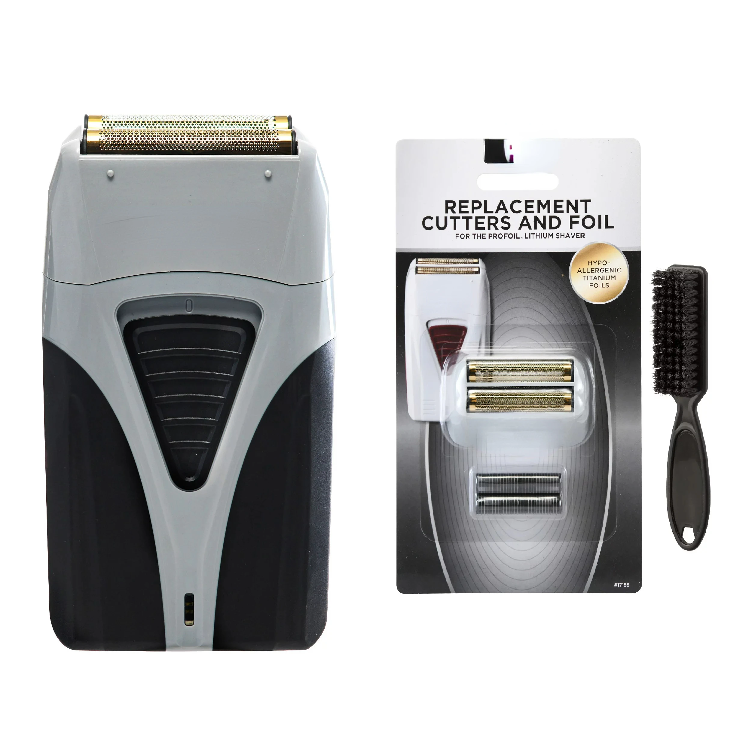 Lithium Plus Foil Shaver with Bonus Replacement Foil Assembly and Inner Cutters and a BeauWis Blade Brush
Lithium Plus Foil Shaver with Bonus Replacement Foil Assembly and Inner Cutters and a BeauWis Blade Brush