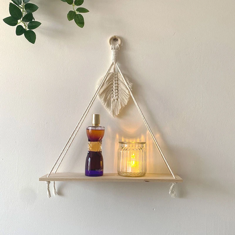 Boho Macrame Wood Wall Hanging Storage Shelf 8 Sedb135dbebbf4849b16f5b016e4d0b019