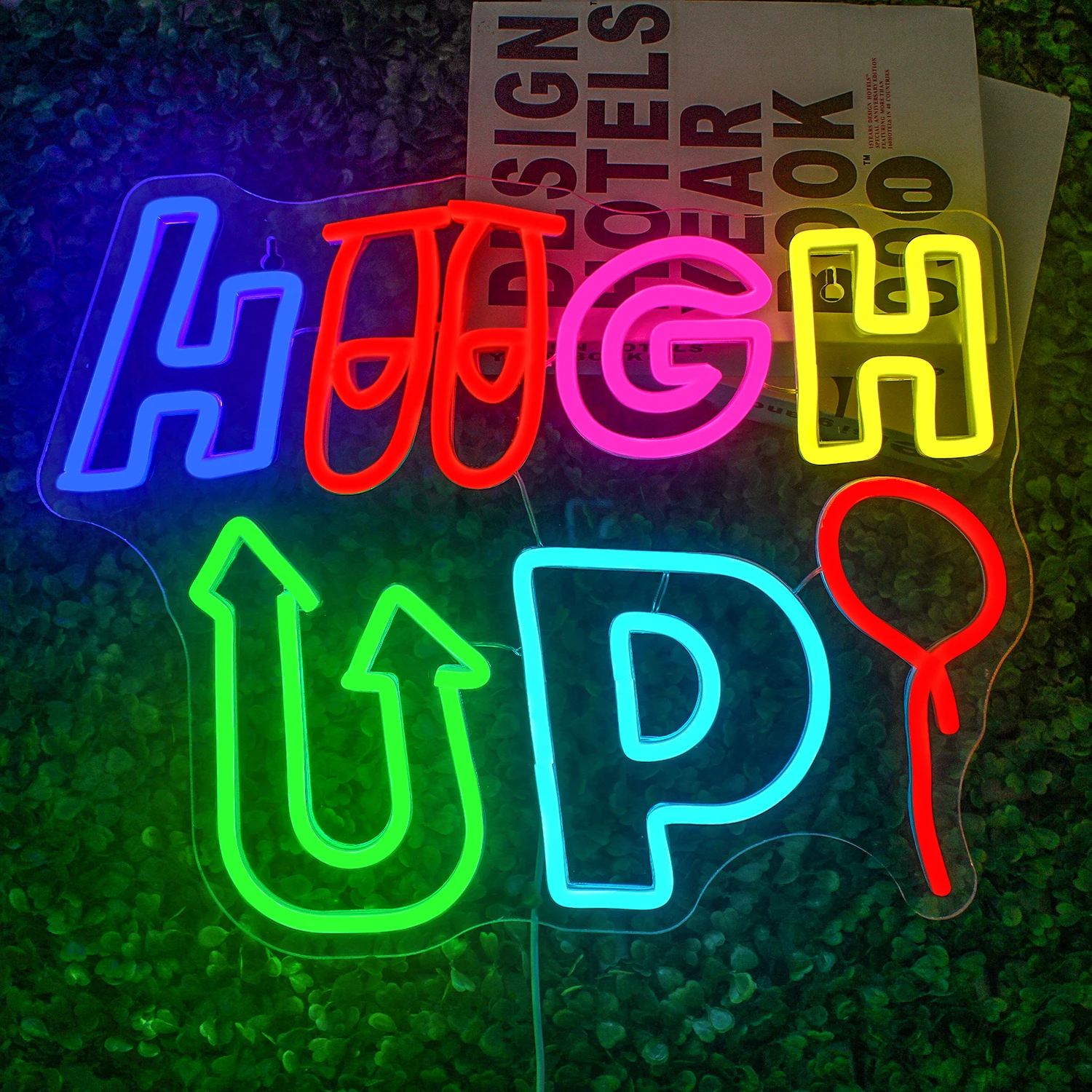 

High Up Colorful Neon Sighs Light Dimmable Inspire Hanging Party Bar Wall Room Decoration USB Powered Super Birght Panel Lights