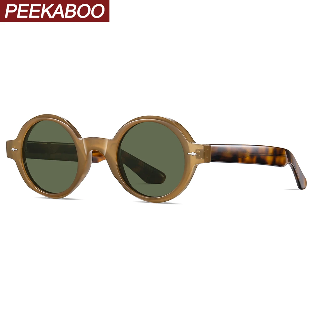 

Peekaboo TR90 круглые солнцезащитные очки в стиле ретро, поляризационные, унисекс, ацетат, uv400, анти-синие, светильник, очки для женщин и мужчин, зеленый, коричневый, Прямая поставка