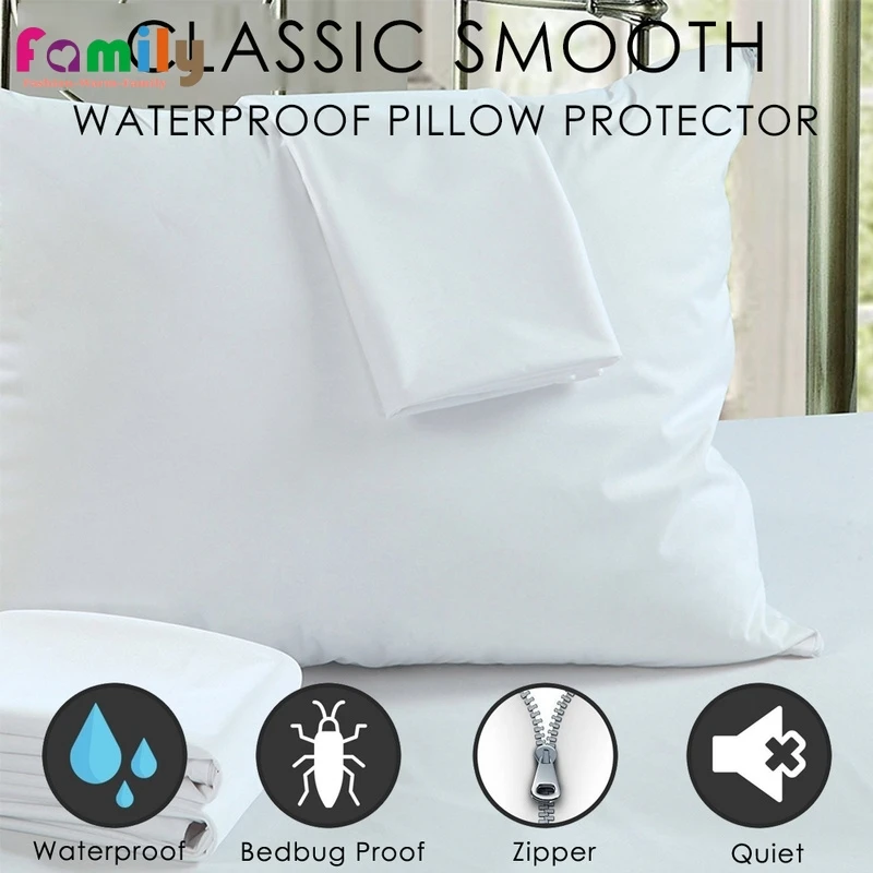 100% Waterproof Smooth Pillow Protector Pilowcase Anti Mites Bed Bug Proof Zipper Cover Allergy Pilow Case Eco-Friendly No Noise
100% Waterproof Smooth Pillow Protector Pilowcase Anti Mites Bed Bug Proof Zipper Cover Allergy Pilow Case Eco-Friendly No Noise