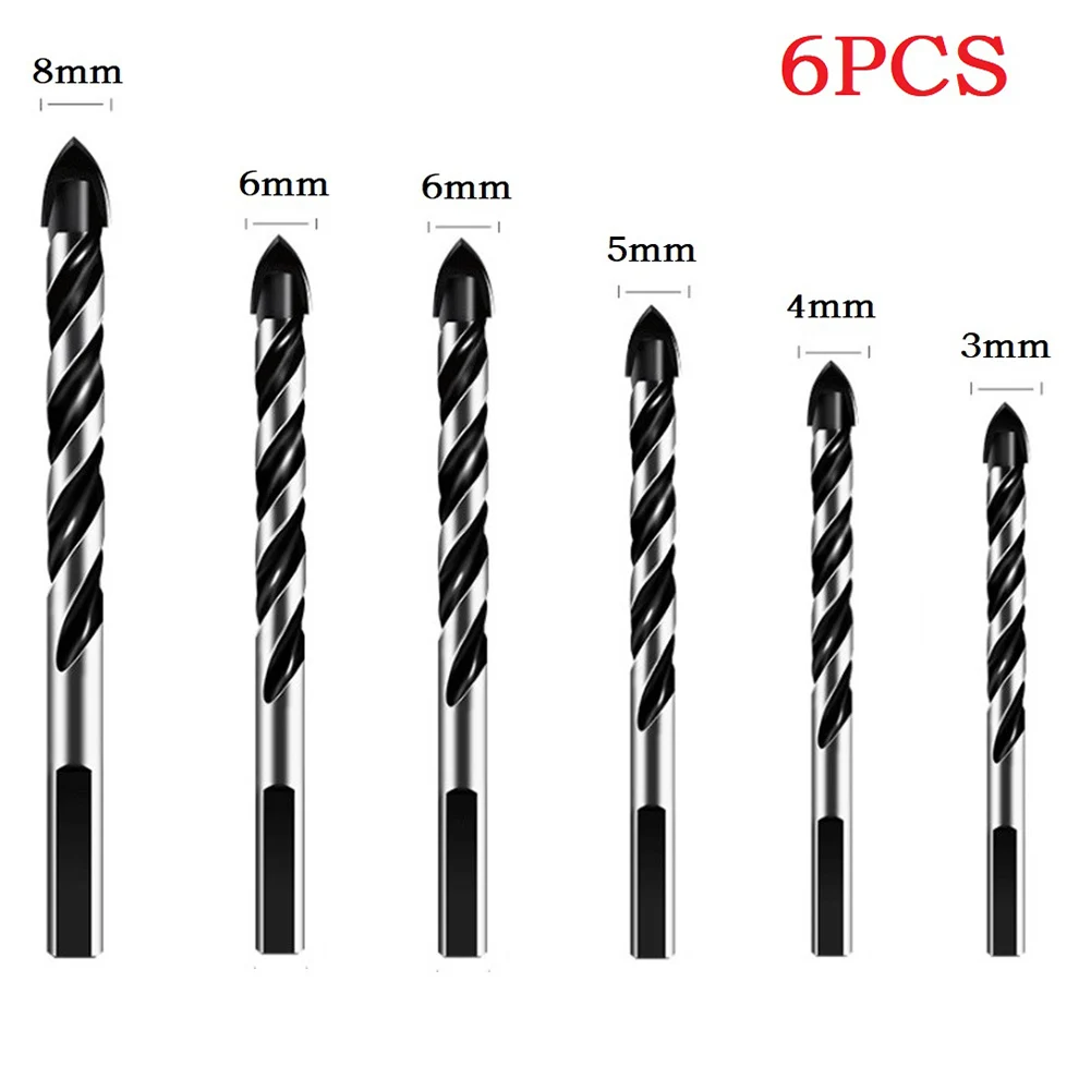 6PCS Drill Bits 3-8mm Triangular Tungsten Carbide Drill Bit For Glass Concrete Plastic Cement Wood Ceramic Soft Metal Brick
6PCS Drill Bits 3-8mm Triangular Tungsten Carbide Drill Bit For Glass Concrete Plastic Cement Wood Ceramic Soft Metal Brick