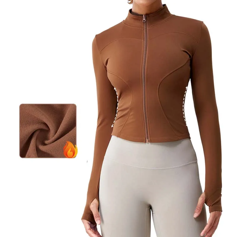 Warm Fleece Long Sleeve Yoga Jacket Women Outdoor Sports Zipper Yoga Clothing Slim Fit Fitness Top
Warm Fleece Long Sleeve Yoga Jacket Women Outdoor Sports Zipper Yoga Clothing Slim Fit Fitness Top