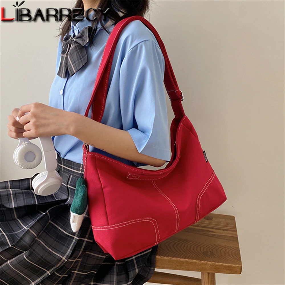 

Solid Color High Quality Nylon Ladies Shoulder Bag Fashion Large Capacity Women Messenger Bags New Women Bag Bolsos De Mujer Sac
