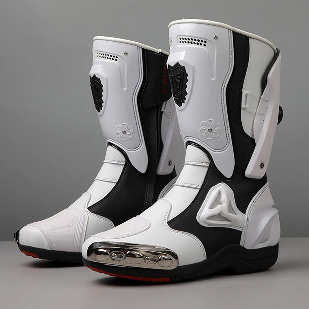 

Boots For Motorcyclist Man Bombre Cushioning Road Shoes Non-slip Off Road Racing Boots Be Durable Botas Moto Rain-proof