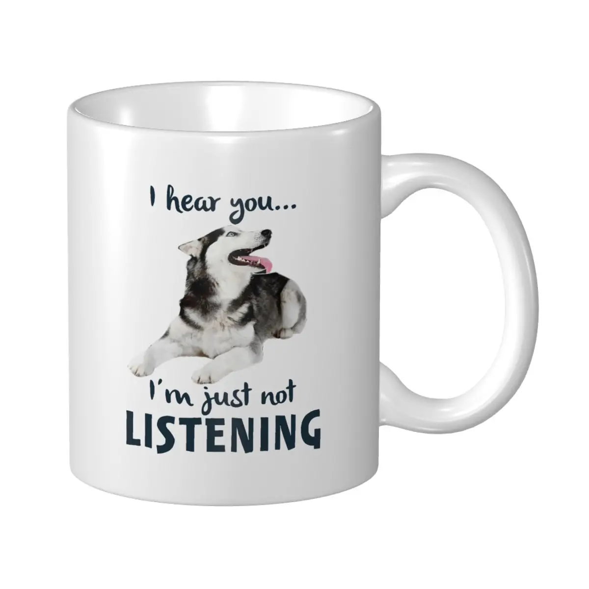 

Кружка «Марк-чашка» «я тебя слышу» «Я просто не слушаю» Сибирский хаски для любителей собак, кофе, чая, кружки для путешествий, офиса и дома
