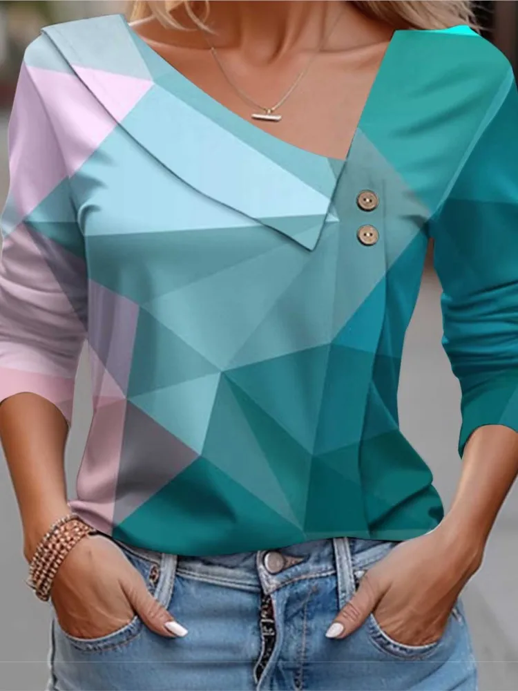 Elegant T Shirt For Women Fashion Print Long Sleeve Tops Skew Collar T-shirt Autumn Youthful Clothes For Women 2023 New Arrivals
Elegant T Shirt For Women Fashion Print Long Sleeve Tops Skew Collar T-shirt Autumn Youthful Clothes For Women 2023 New Arrivals