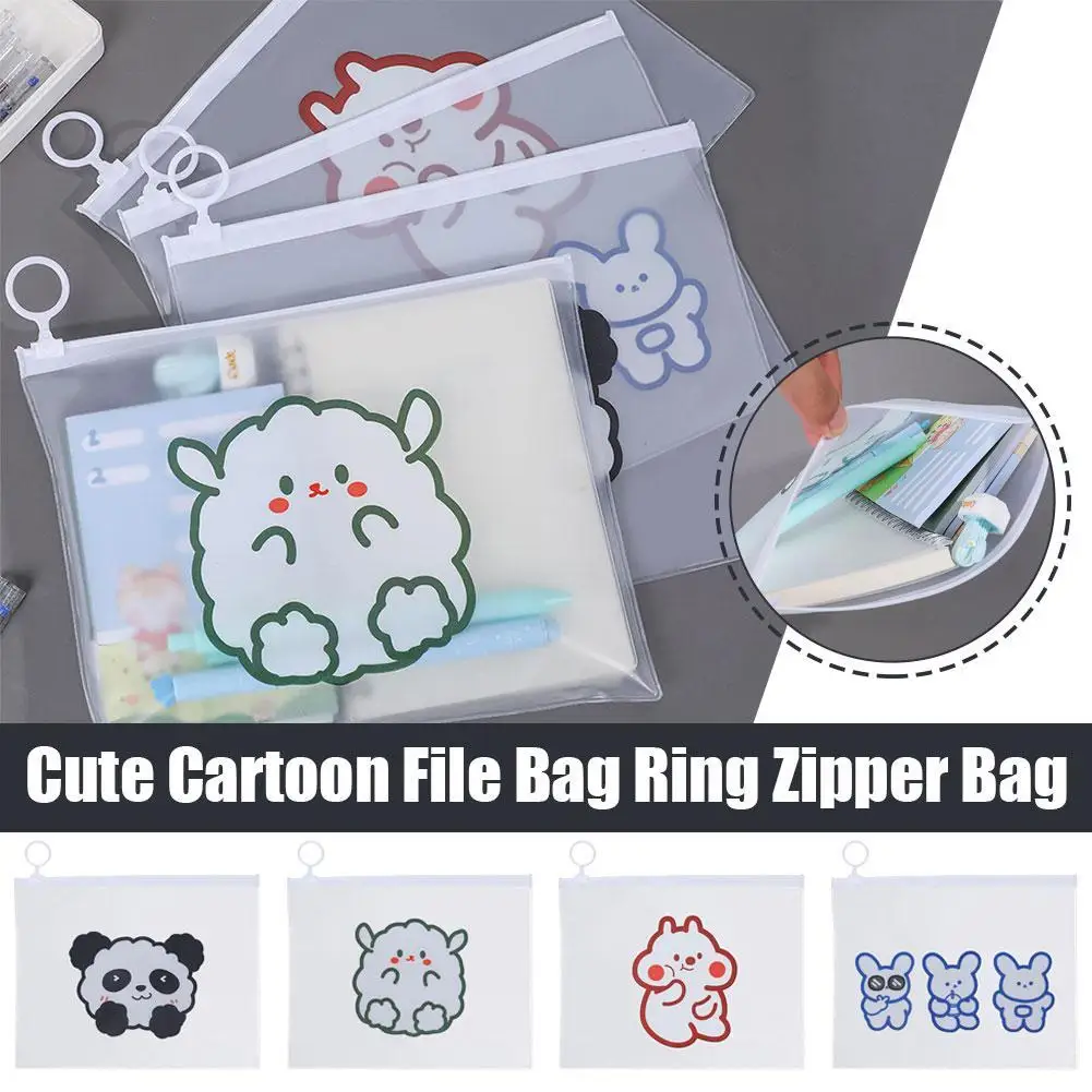 

A5 Cartoon Transparent PVC Astronaut Series File Storage Bag Wiht Zipper Waterproof Transparent Document Bag For School