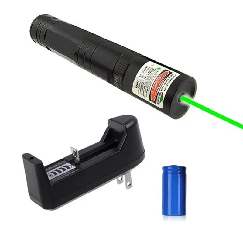 

Powerful Military Laster Pointer Pen Laser 3in1 5mw 532nm Green Laser Pointer Pen Lazer Beam Light + 16340 Battery + Charger