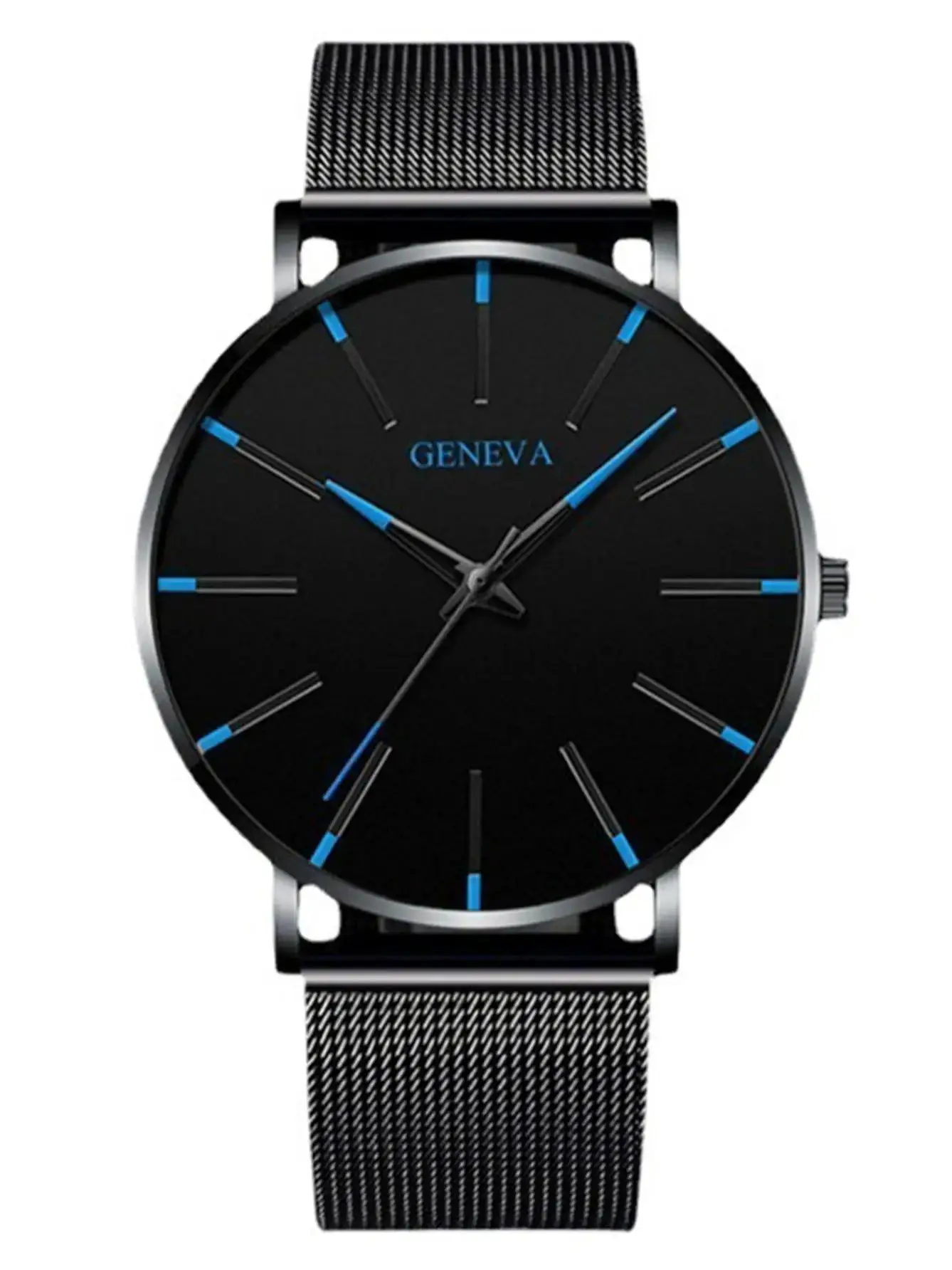 Fashion casual alloy mesh with classic Red needle Blue needle graduated quartz form table selection gift everyday wear Fashion casual alloy mesh with classic Red needle Blue needle graduated quartz form table selection gift everyday wear