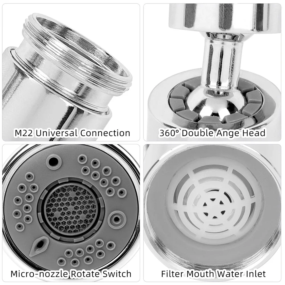 Corrosion Resistant Sink Faucet Aerator 360°Swivel 5 Modes Brass Kitchen Spray Function For Kitchens Bathrooms
Corrosion Resistant Sink Faucet Aerator 360°Swivel 5 Modes Brass Kitchen Spray Function For Kitchens Bathrooms