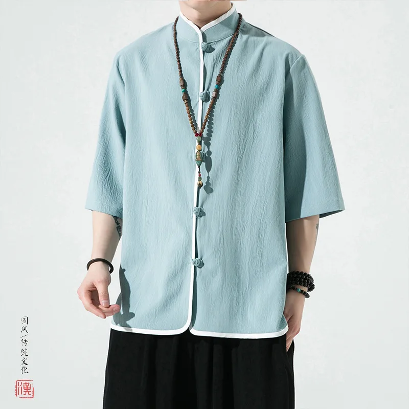 Yourqipao Summer Chinese Style Men's Linen Short Sleeve Shirt Hanfu Kung Fu Loose Tops 2023 Vintage Tang T-Shirt 5XL Kimono Top
Yourqipao Summer Chinese Style Men's Linen Short Sleeve Shirt Hanfu Kung Fu Loose Tops 2023 Vintage Tang T-Shirt 5XL Kimono Top