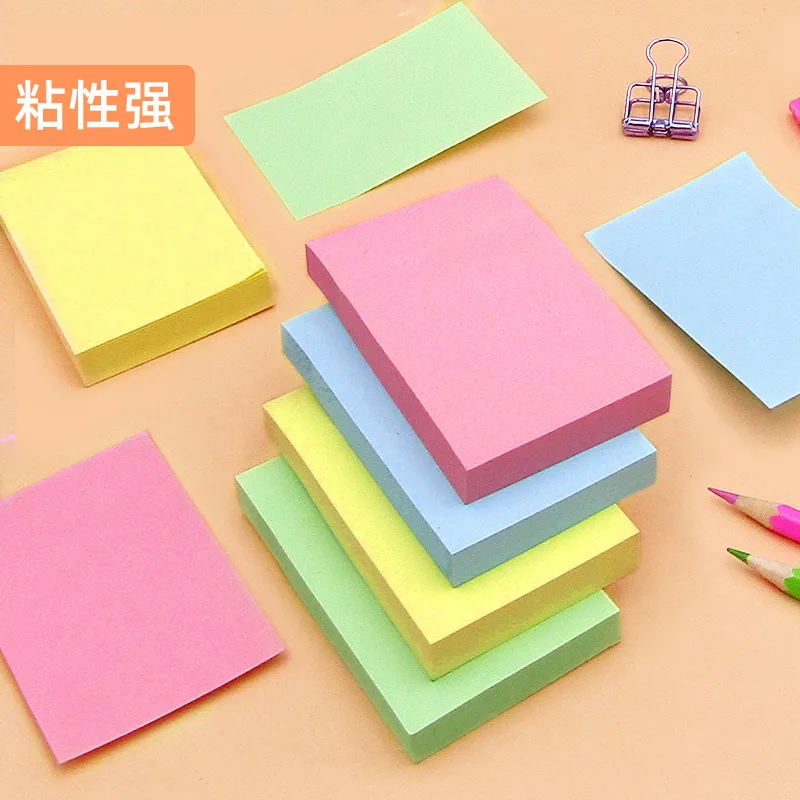 

100 Sheets Sticky notes Pads Posits Stationery Paper Stickers Posted It Memo Notepad Notebook School Office Accessories