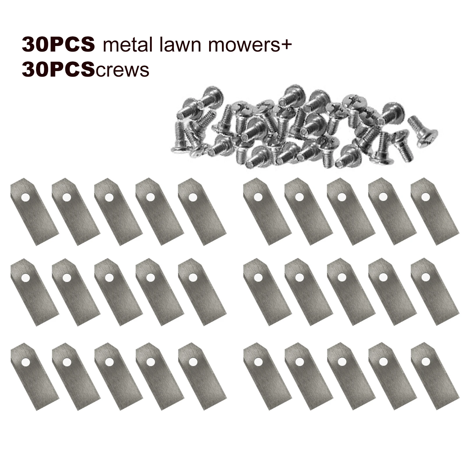 30pcs Lawn Mower Cutting Blades W/Screw Kit Stainless Steel Replacement For Husqvarna Mower/Gardena Robotic Lawnmower Repair
30pcs Lawn Mower Cutting Blades W/Screw Kit Stainless Steel Replacement For Husqvarna Mower/Gardena Robotic Lawnmower Repair