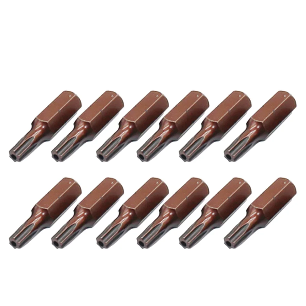 12Pcs/Set 25mm Bronzed Torx Screwdriver Bits With Hole T6-T40 Electric Screw Driver 1/4 Inch Hex Star Screwdriver Spanner Tools
12Pcs/Set 25mm Bronzed Torx Screwdriver Bits With Hole T6-T40 Electric Screw Driver 1/4 Inch Hex Star Screwdriver Spanner Tools