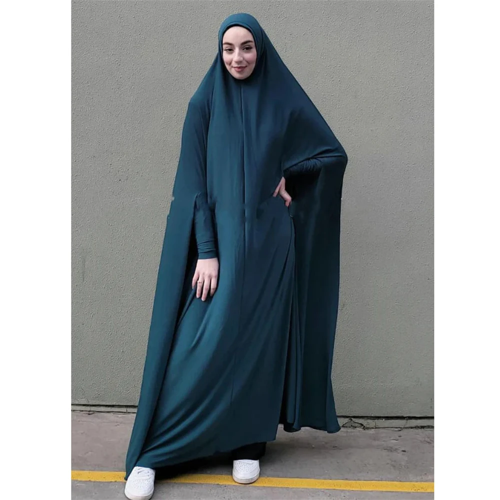 

Eid Hooded Abaya Muslim Women Long Khimar Prayer Garment Overhead Hijab Dress Turkey Kaftan Burqa Islam Ramadan Arab Robe Gowns