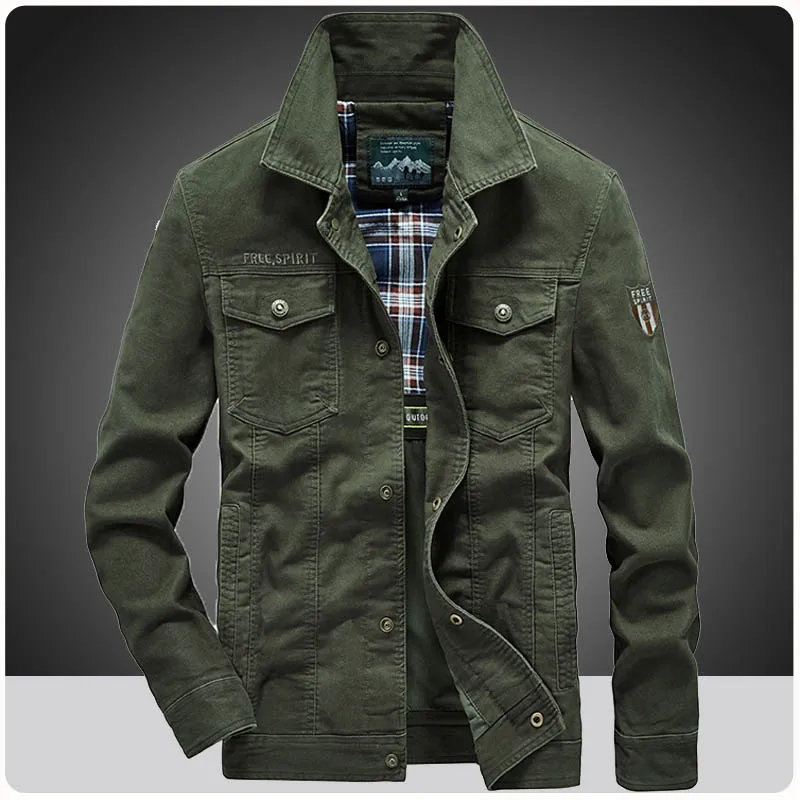 

New Autumn Winter Cotton Army Military Cargo Bomber Jackets Casual Streetwear Field Windbreaker Varsity Denim Coats Men Clothing